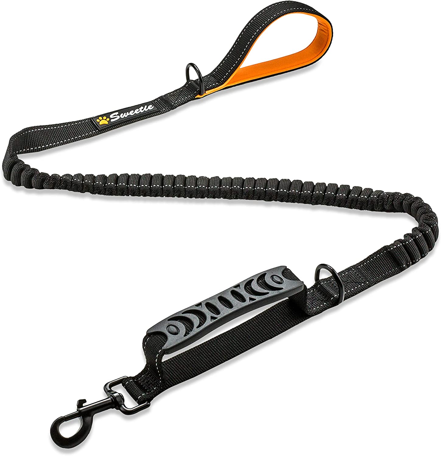 Sweetie Bungee Dog Lead Shock Absorber, Strong Leash 4FT to 5.6FT Long with Soft Padded Handle & Traffic Handle