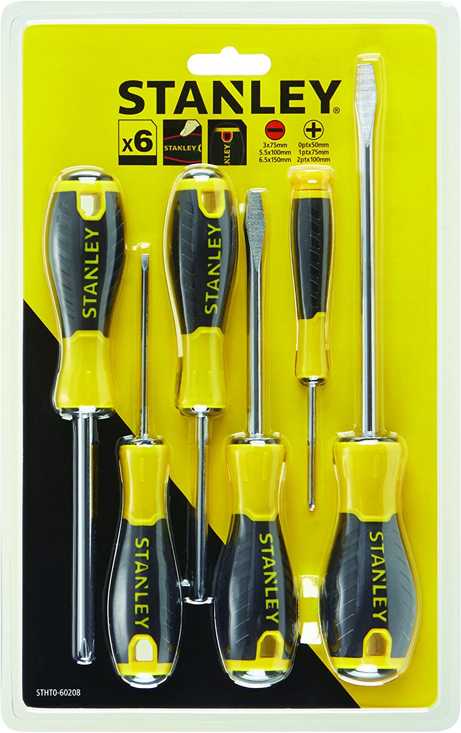 STANLEY STHT0-60208 Essential Screwdriver Set - Yellow (6-Piece)