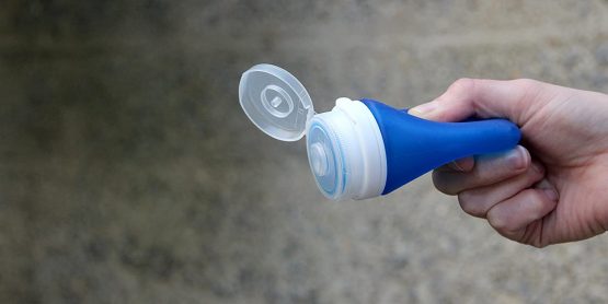 humangear GoToob+ 3-Pack - Medium 74ml GoToob+ Travel Bottle with locking cap 3-Pack - Medium 74ml - Clear/Purple/Turquoise, Medium - Image 4