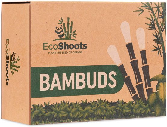 EcoShoots 1000 Bamboo Cotton Buds | Value Pack of 5x200 Organic Bambuds | Recycled Plastic Free Packaging | GOTS Certified Organic Bamboo Earbuds | Biodegradable & Compostable - Image 2