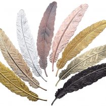 8 Pieces Metal Feather Bookmarks Assorted Metal Bookmark Feather Shape Book Marker for Adults and Kids (Set 1)