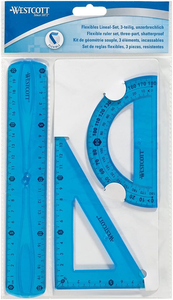 Westcott 10301 00 Flexible Ruler Set – Plastic – Assorted Colours