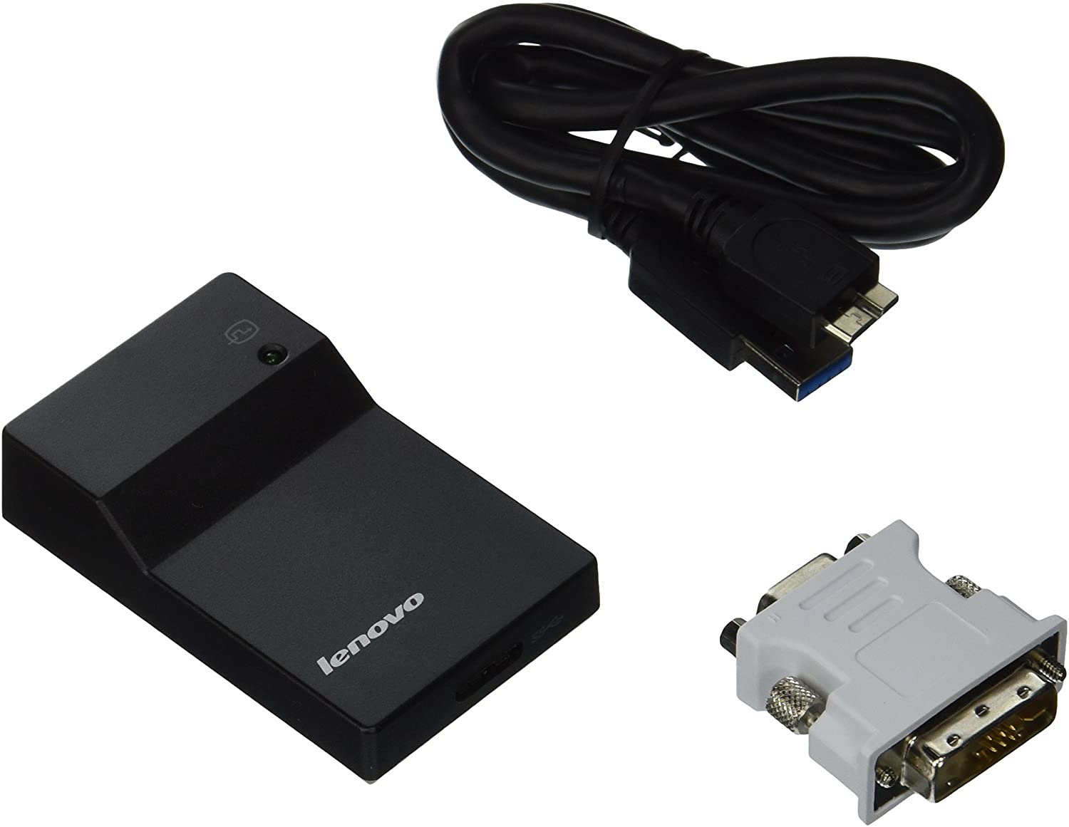 Lenovo USB 3.0 DVI/VGA Monitor Adaptor, Black