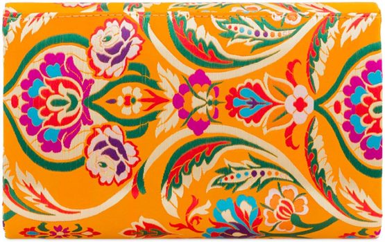 Purple Possum® Clutch Bag, Mustard Yellow Satin Floral Evening Bag, Ladies Large Pink Purple Blue Green Flowers Shoulder Bag, Prom Wedding Handbag - Image 3