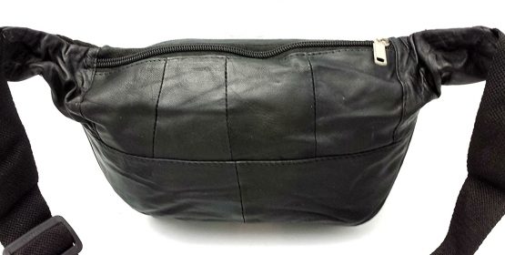 ODS:UK® REAL LEATHER BUM WAIST BAG TRAVEL HOLIDAY MONEY BELT POUCH BLACK CHANGE BUMBAG - Image 4
