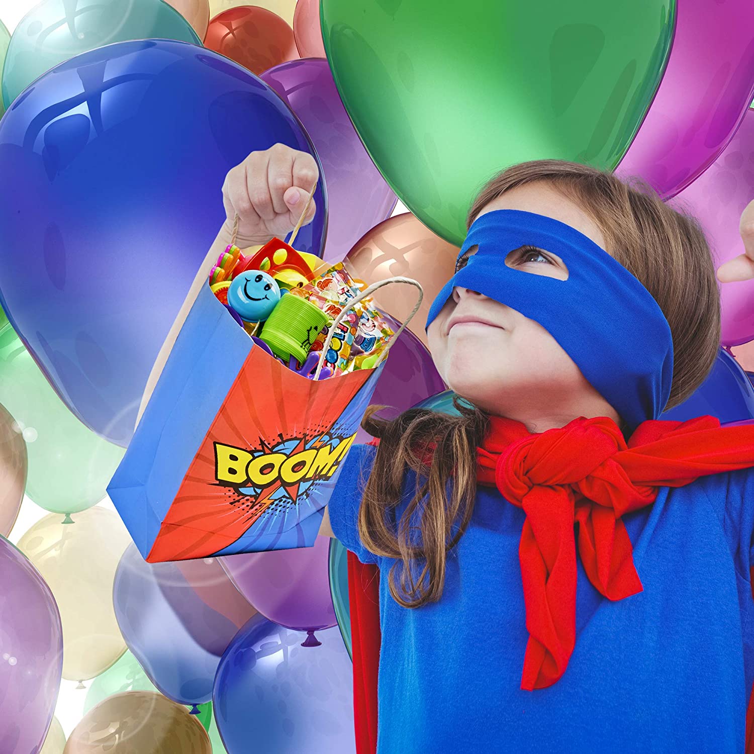 THE TWIDDLERS 16 Pack Superhero Themed Party Bags (21x15x8 cm) - Image 4