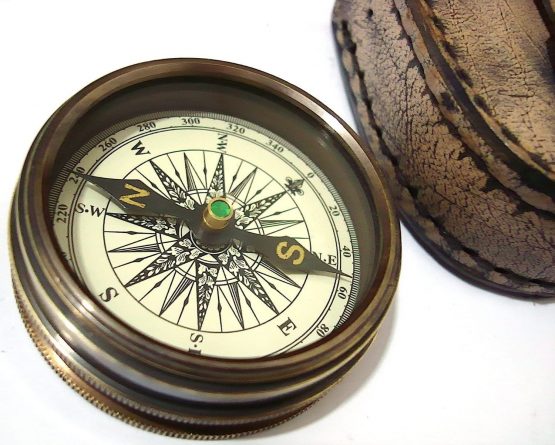 Robert Frost Poem Compass-Pocket Compass w Leather Case - Image 3