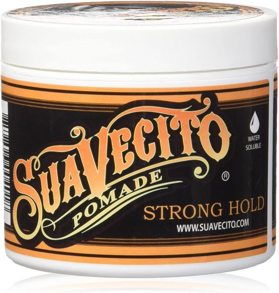 Suavecito Firme Strong Hold Pomade, Strong Hold Pomade For Men, Medium Shine Water Based Wax Flake Free Hair Gel, Easy To Wash Out, All Day Hold For All Hairstyles, 4oz/113g