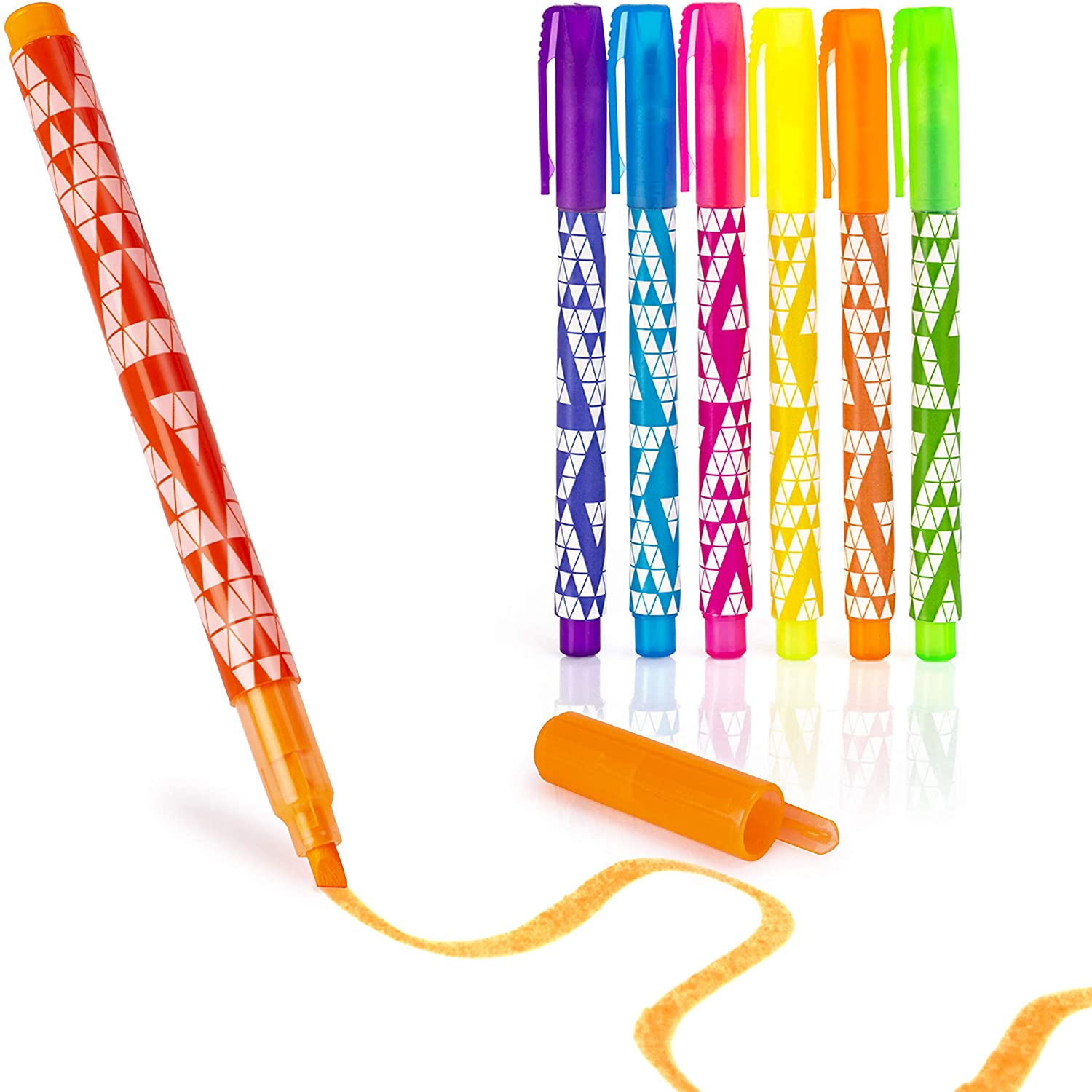 abeec Stationery Set for Girls - School Supplies for Kids - A5 Notebook, Ballpoint Pen with Stylus, Pencil Case and 6 Neon Highlighters - Image 3