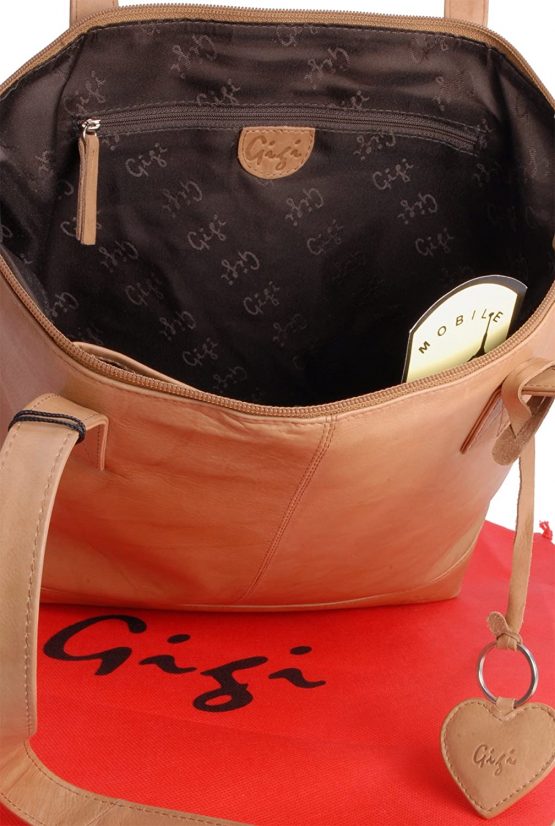 GIGI- Women's Large Leather Tote - Shopper/Shoulder Bag - OTHELLO 9101 - Image 4