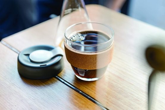 KeepCup 8z Reusable Coffee Cup. Toughened Glass & Non-Slip Band. 8-Ounce/Small, Press - Image 2