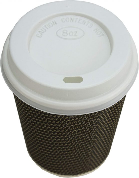 Ripple Hot Cups with Lids for Coffee and Takeaway Drinks - Triple Wall Insulated Disposable Cups - 25 12 oz Cups and 25 White Leak Proof Lids - Image 3