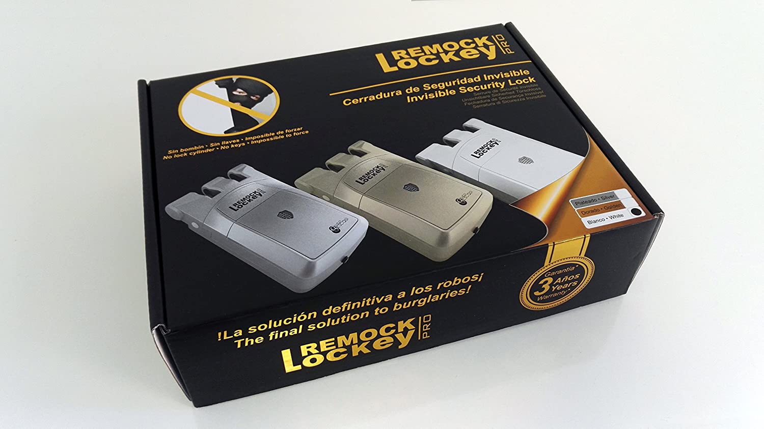 Invisible Door Lock (Padlock) Remock Lockey with 4 Remotes, in