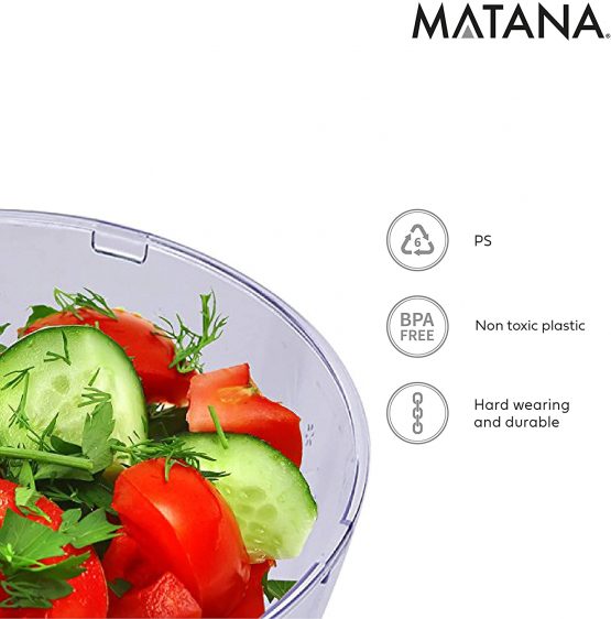 MATANA - 5 Clear Multi-Use Plastic Serving Bowls - 24cm/3000ml - Image 4