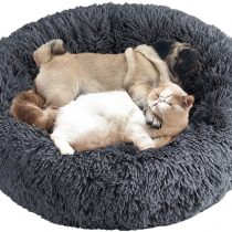 Calming Cat Bed Fluffy Plush Cat Bed Dog Bed Donut Cat Bed Cat Marshmallow Bed Round Pet Bed Cat Basket Bed Pet Nest Sofa Bed Pet Sleeping Bed Cushion Mat For Small Medium Dogs Puppy Bunny Washable