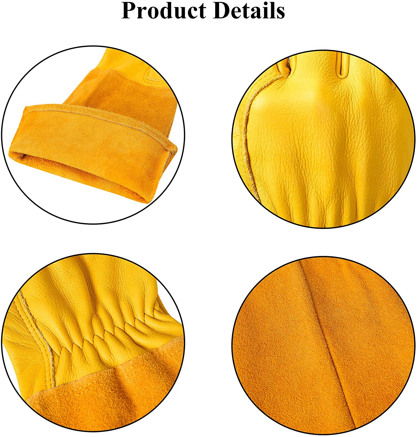 Leather Gauntlet Gardening Gloves for Women and Men Breathable Rose Pruning Gloves with Thorn Proof Gauntlet - Image 4
