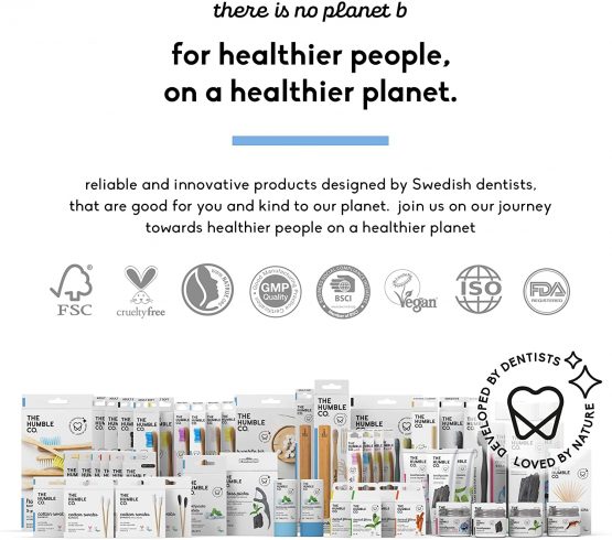 The Humble Co. Bamboo Toothbrush Blue | Soft Bristles | Biodegradable, Eco-Friendly, Vegan for Your Everyday Oral Care, Dentist Approved (1 Pack) - Image 3