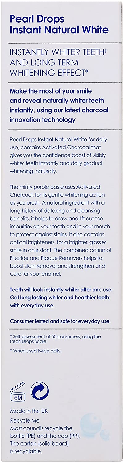 Pearl Drops Professional Daily Toothpaste with Charcoal, Up to 4 Shades Whiter Teeth, Natural Formula, Enamel Protection - Image 4