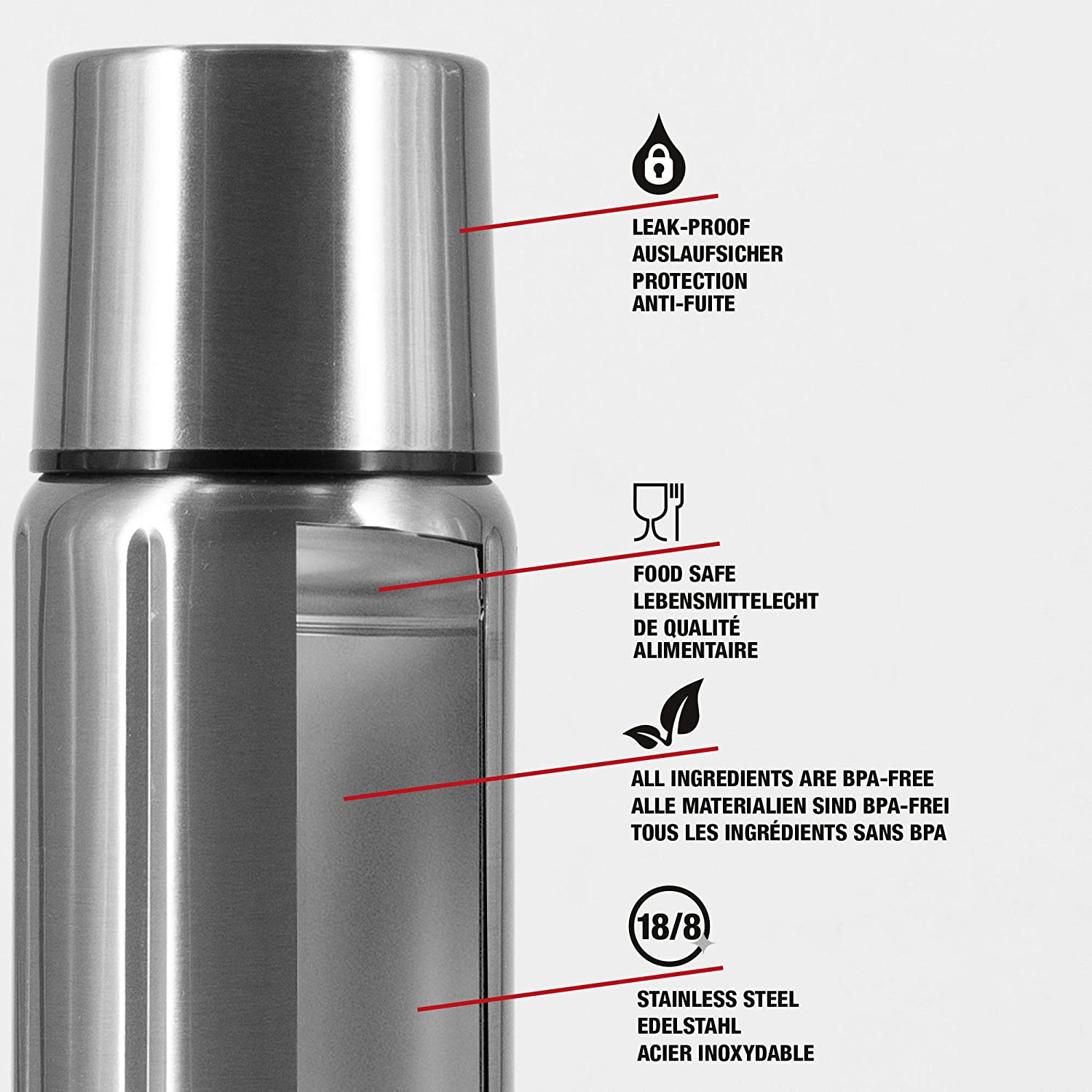 SIGG, Insulated Water Bottle, Thermo Flask Gemstone IBT Brushed, with Cup, Leakproof, Lightweight, BPA Free - Image 3