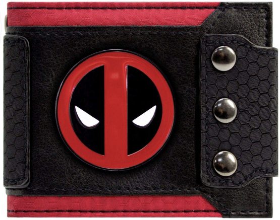 Marvel Deadpool Badge Triple Buttoned Black ID & Card Bifold Wallet