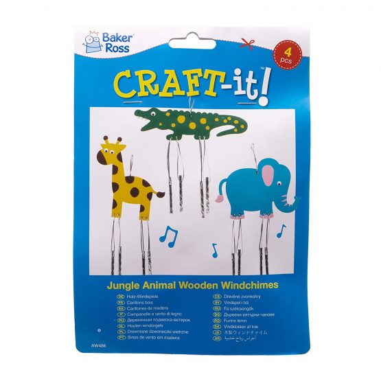 Jungle Animal Wooden Wind Chimes (Pack of 4) - Image 3