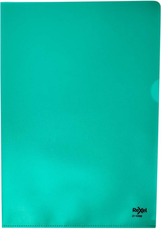 Rexel Quality A4 Document Folder, Green Embossed, 115mic, Cut Flush, Copy Safe, Pack of 100, 2115638 - Image 2