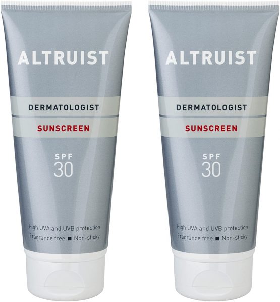 ALTRUIST. Dermatologist Sunscreen SPF 30 – Superior 5-star UVA protection (PPD: 39) by Dr Andrew Birnie, suitable for sensitive skin - 2 x 200 ml
