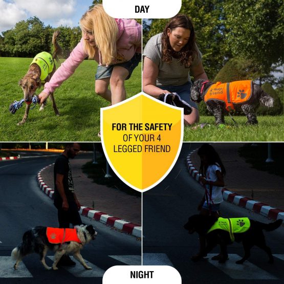 4LegsFriend Dog Safety Reflective Vest - High Visibility for Outdoor Activity Day and Night, Keep Your Dog Visible - Safe From Cars & Hunting Accidents | Blaze Orange (Large) - Image 4