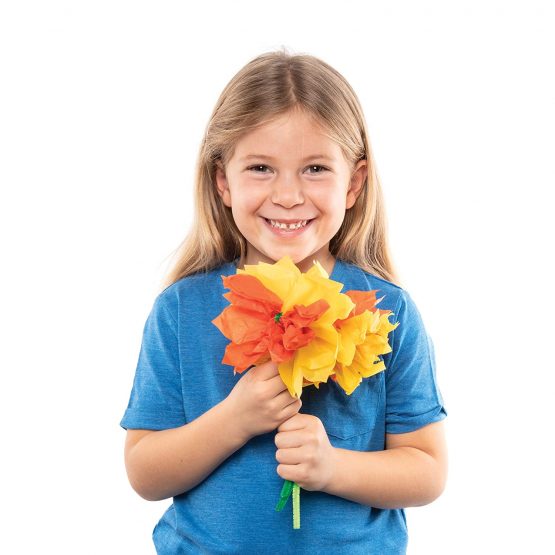Baker Ross AT583 Daffodil Tissue Paper Kits - Pack of 6, Creative Art and Craft Supplies for Kids to Make and Decorate - Image 3