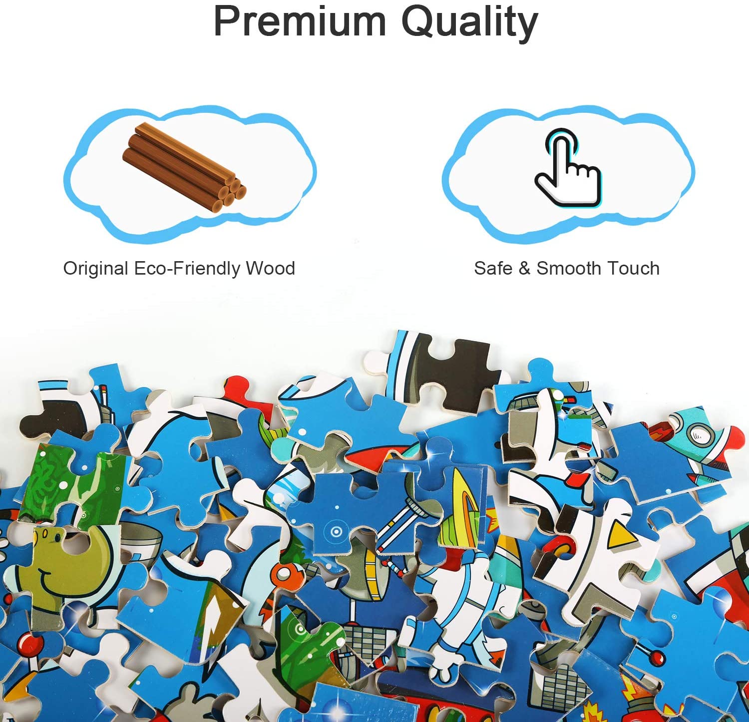 BelleStyle Wooden Jigsaw Puzzles, Jigsaw Puzzles for Kids Age 38 Year