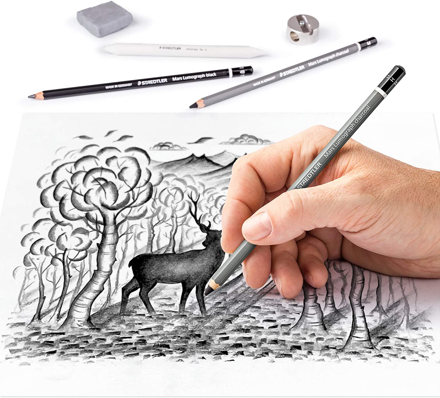 STAEDTLER 61 100C Design Journey Charcoal Set - Mixed Charcoal Pencil Set for Drawing Beginners (Pack of 12 Pieces) - Image 3