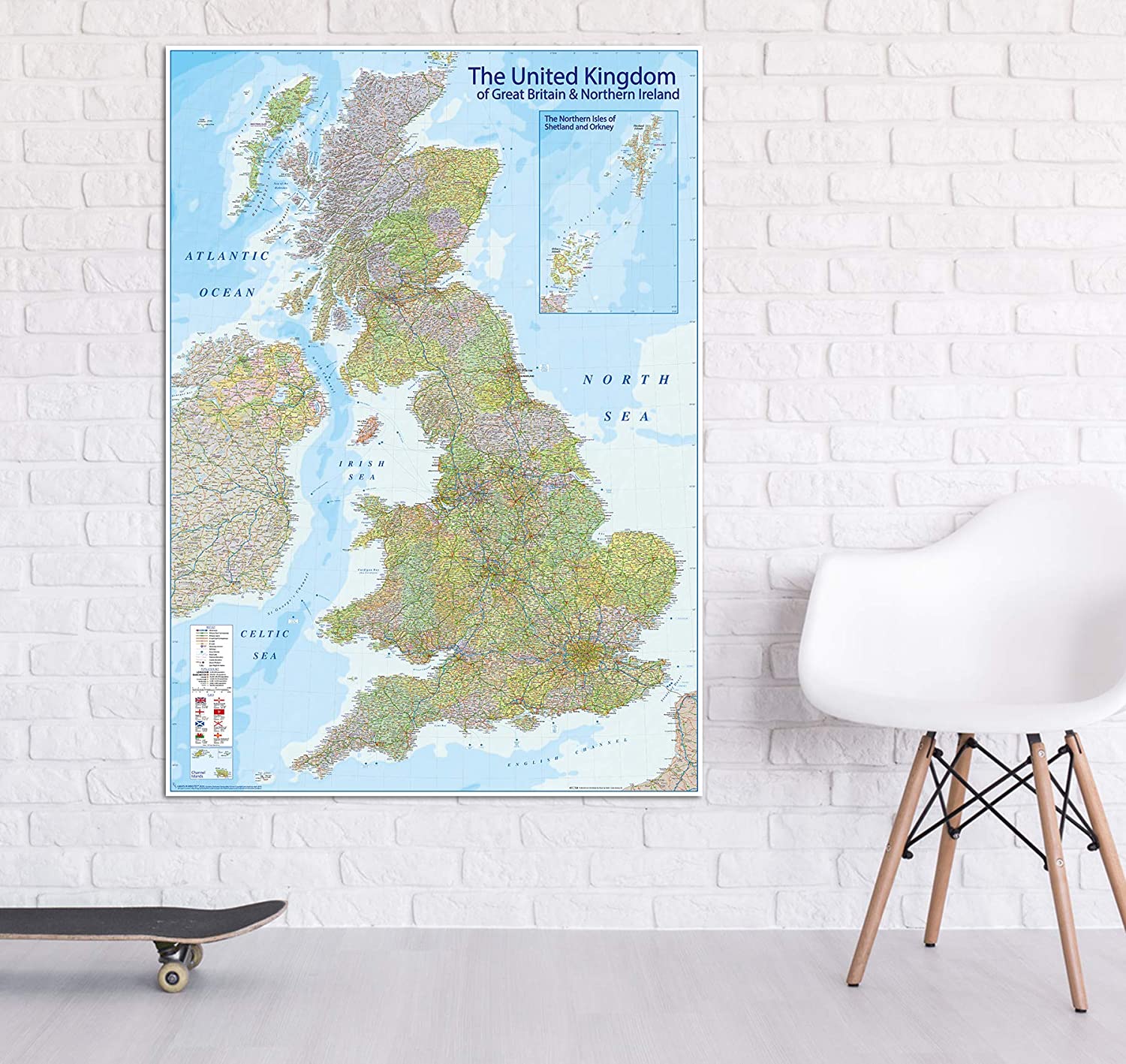 Close Up XXL Premium MAP United Kingdom Giant Poster - 2020 - Great Britain, England - MAPS IN MINUTES 100 x 140cm / 39 x 55in - Image 3