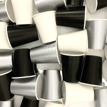 Beautiful Balloons 35 x Black, Silver & White Stylish and Chic Paper Party Cups