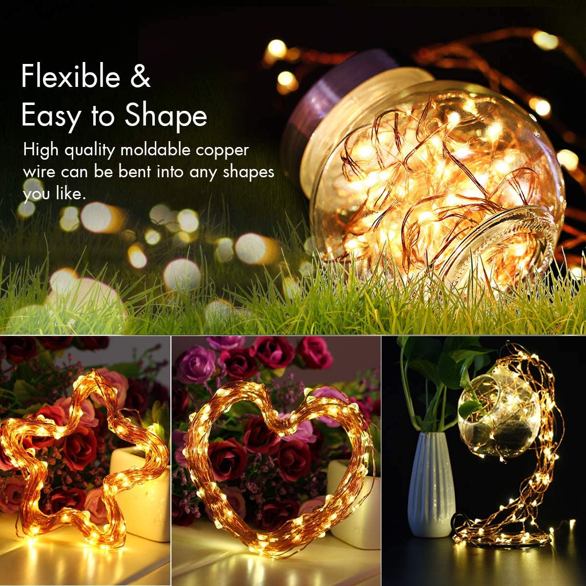 Lezonic Solar String Lights Outdoor, 2Pack Total 240 LED/80FT Solar Garden Lights Waterproof - Image 3