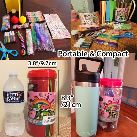 FunzBo Arts and Crafts Supplies for Kids - Craft Art Supply Kit for Toddlers Age 4 5 6 7 8 9 - All in One D.I.Y. Crafting School Kindergarten Homeschool Supplies Arts Set Christmas Crafts for Kids - Image 2