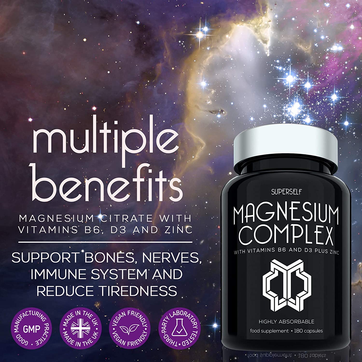 Magnesium Complex 1466mg, Magnesium and Zinc Supplements with Vitamin D3 & B6, Premium Supplements for Women & Men - Image 3