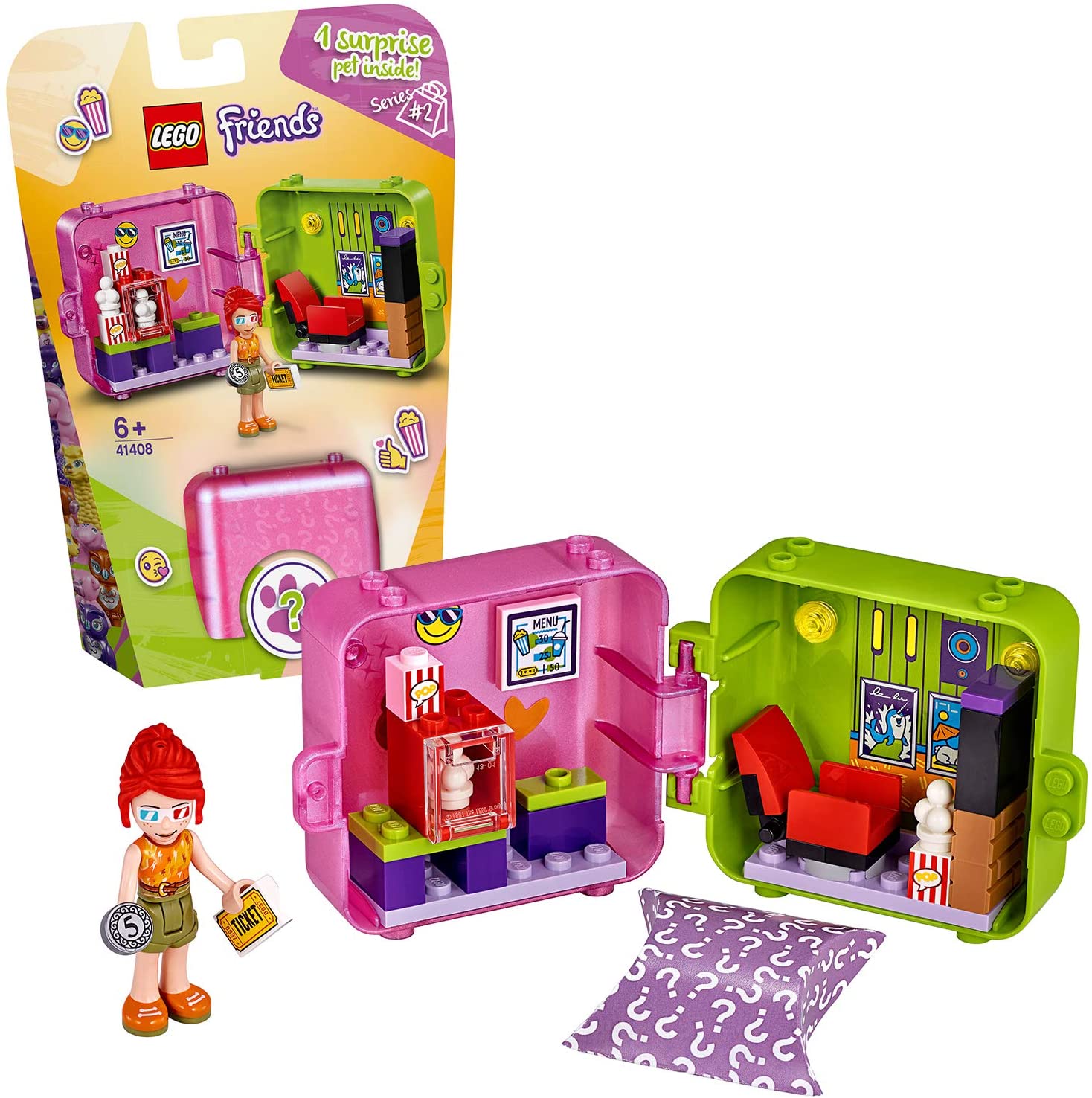 LEGO Friends 41408 Mia's Shopping Play Cube - Cinema, Building Set