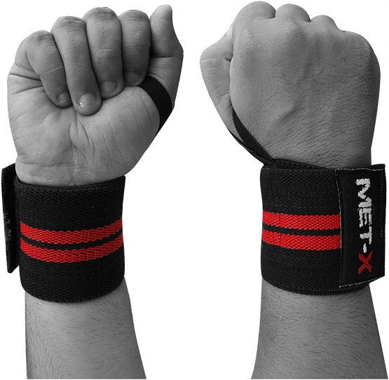 Met-X Wrist Wraps Hand Support Power Weight Lifting Gym Strap Black