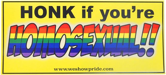 Gay Pride Novelty Bumper Stickers Honk if Your Homosexual