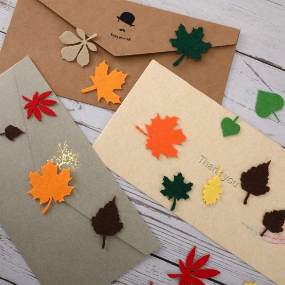 Boao 528 Pieces Leaf Stickers Felt Leaf Fall Stickers Maple Leaf Decals Assorted Autumn Leaf Decorations for Thanksgiving Party Craft Ornaments - Image 3