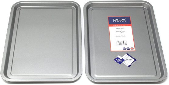 Baking Tray Twin Pack, British Made with Teflon Non Stick by Lets Cook Cookware - Image 3