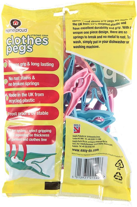 Caraselle Ecoforce 72 Strong Hurricane Force Grip Clothes Pegs made of Recycled Plastic (3 packs of 24) - Image 2