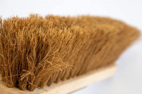 Newman and Cole 12" Wooden Broom Head with Soft Natural Coco Bristle Replacement Wooden Broom Head Indoor or Outdoor Soft Bristle Broom Floor Sweeping Brush with Plastic Fixing Bracket Connector - Image 4