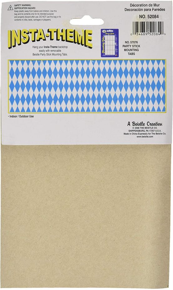 Beistle Oktoberfest Backdrop, Blue/White, Package of 1 - Image 2