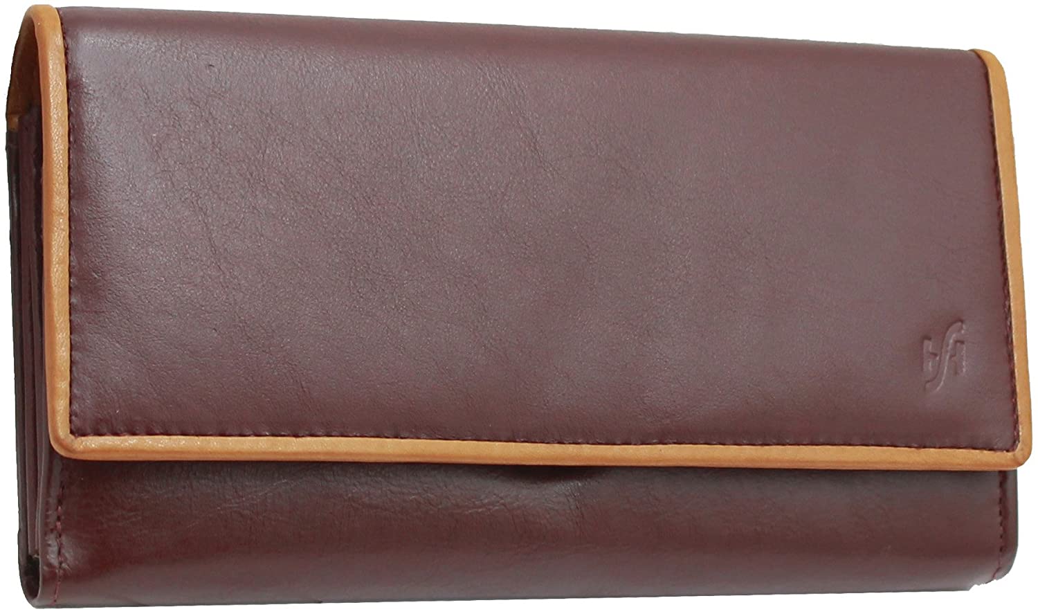 STARHIDE Womens RFID Blocking Soft Real Nappa Leather Long Flap Over Purse Multi Credit Card Holder 5505