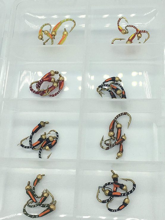 Fly Fishing 32 Beadhead Epoxy Buzzers + FREE FLY BOX Size 10-14 Trout Flies UK #DR1 - Image 4