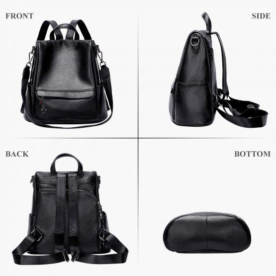 ALTOSY Women's Fashion Backpacks Genuine Leather Ladies Anti-Theft Rucksack Casual Shoulder Bag - Image 4