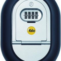Yale Y500/187/1 Combination Key Safe Box, 4-Digit Combination, Wall Mounted, Black/Silver Finish, Suitable for Rentals or Private Residences