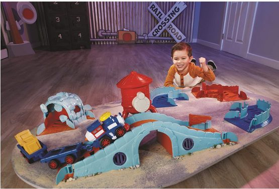 Little Tikes Slammin' Racers Runaway Railroad - 15+ Feet Per Slam - With Exclusive Train - Make Your Own Stunt Track - Image 2