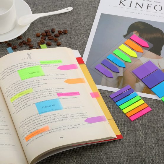 700 Pieces Flags Index Tabs 3 Sizes Sticky Notes Writable Labels Page Marker Bookmarks Text Highlighter Strips, 7 Colors, 5 Set - Image 3
